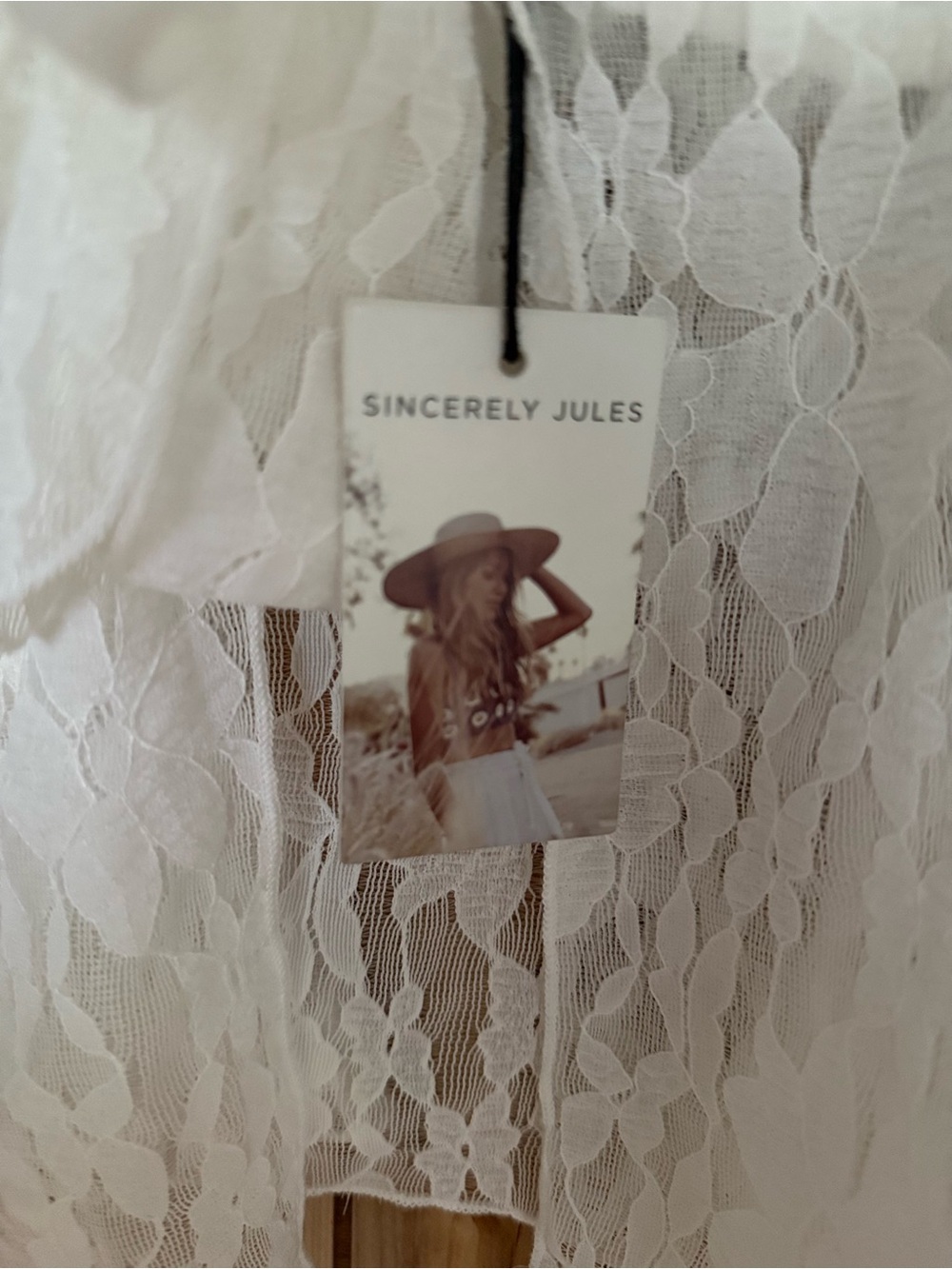 Sincerely Jules Ivory Floral Lace Cami with Tie Detail - Picture 3 of 3